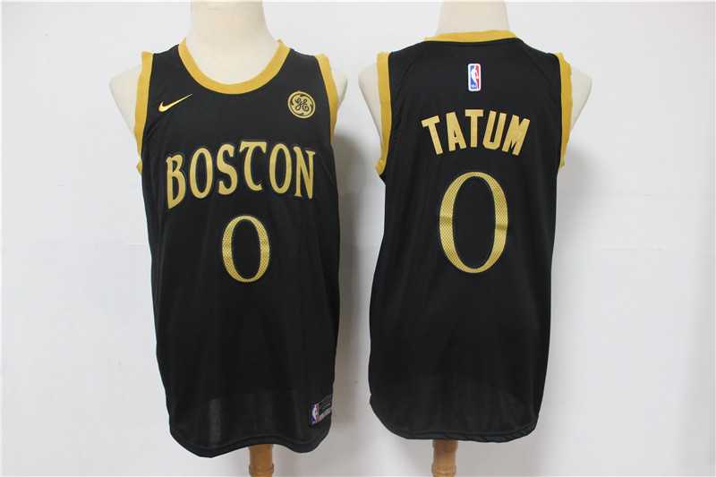 Men Boston Celtics 0 Tatum Black Nike City Edition NBA Jerseys
